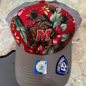 NWT University of Maryland Terrapins Men's Floral Hawaiian Trucker Snapback Hat